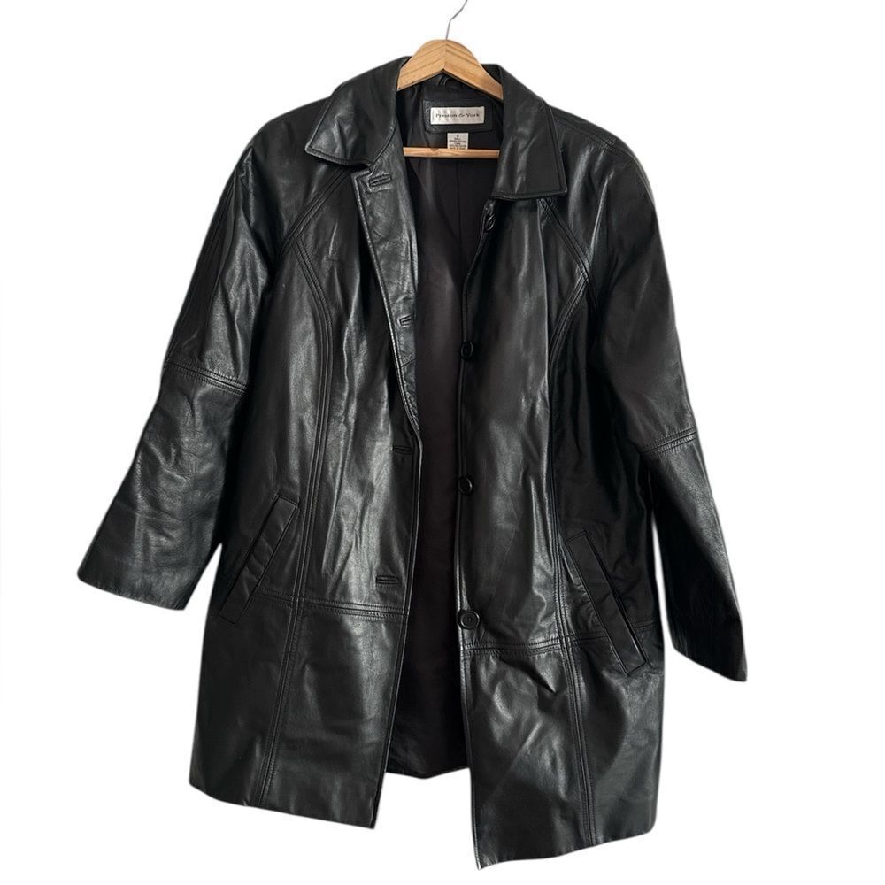 Preston & York Black Leather Jacket Sleek Contemporary Style